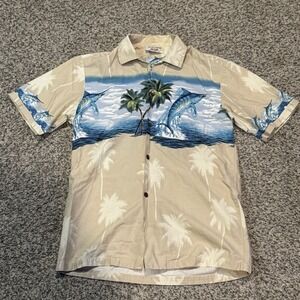 Pacific Legend Vintage Small Made in Hawaii USA Swordfish Hawaiian Button Shirt